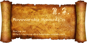Movovarsky Hasszán névjegykártya